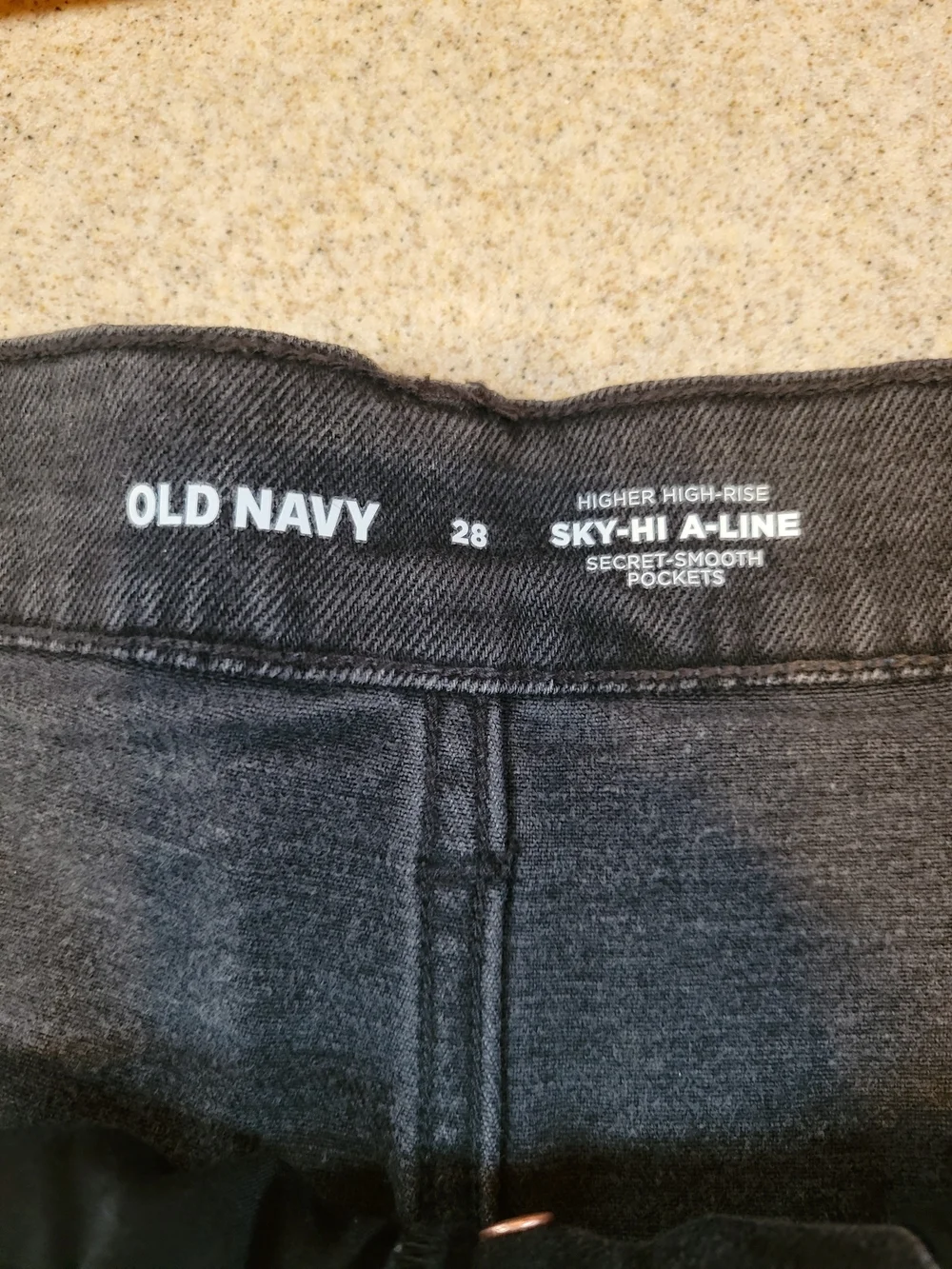 Old Navy Sky-Hi A-Line Black Cutoff Raw Hem Jean Shorts Size 28 Plus